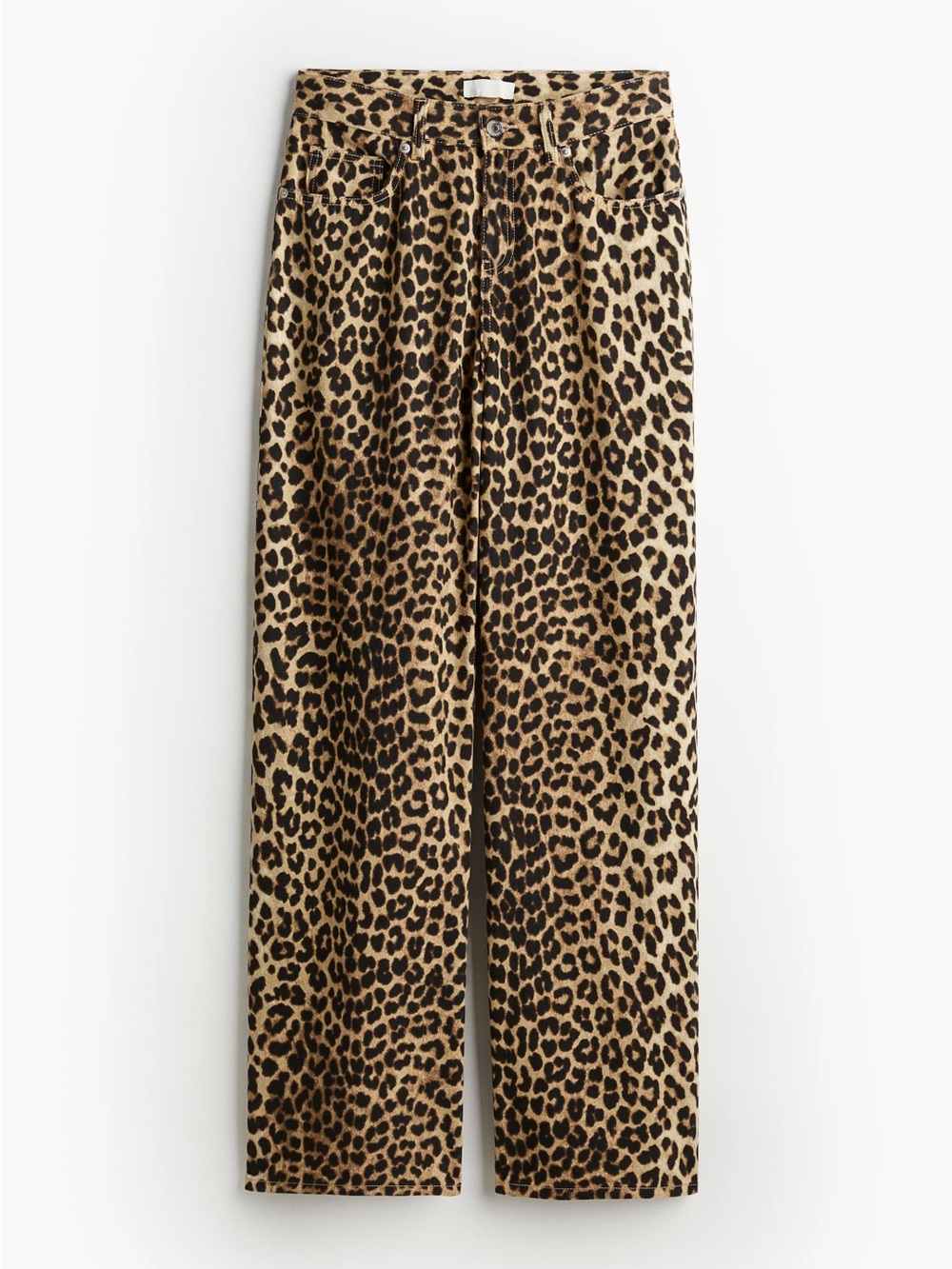 H&M Leopard Print Wide-Leg Jeans (US 6)